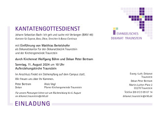 Einladung zur Einführung Matthias Bertelshofer